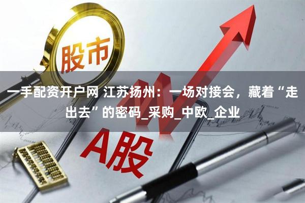 一手配资开户网 江苏扬州：一场对接会，藏着“走出去”的密码_采购_中欧_企业