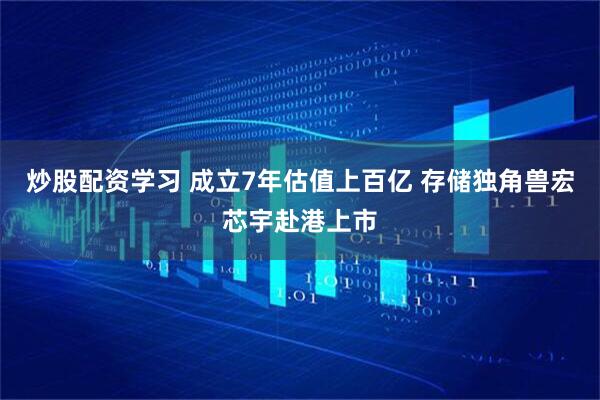 炒股配资学习 成立7年估值上百亿 存储独角兽宏芯宇赴港上市